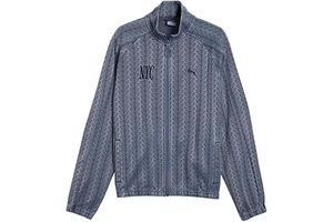 Mens Nyc T7 Jacquard Relaxed Athletic Outerwear Casual - Blue: Jacquard Weave and Production Notes