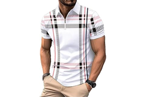 Men's Polo Shirts Short Sleeve Casual Polo T Shirt Color Block Slim Fit Golf Shirts with Pocket: OEM Production and Sizing Notes