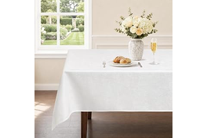 White Jacquard Tablecloth for 6ft Rectangle Tables,60 x 102 inchs: Fabric Sourcing and Quality Notes