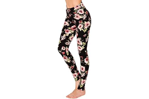Women's Print Pattern Leggings - Premium Soft Stretch Peach Skin Yoga Pants: Print Design and Production Notes