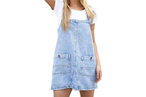 Womens Denim Overalls Dress Casual Summer Jean Dress Short Rompers: OEM Production and Sizing Notes