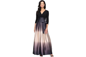 Women's Long Satin Ombre Mother of the Bride Dress, Wedding Guest, Formal Party Gown: Ombre Dyeing and Production Notes