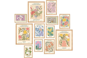 Dazoratix Flower Market Wall Prints - 12 PCs Matisse Room Decor Aesthetic Vintage Floral Collage Kit Nature Posters Art for Teen Dorm Office: Print Design and Production Notes