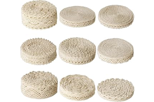 54 Yards Beige Lace Ribbon Vintage Sewing Crochet Ribbon Trimming for DIY Scrapbooking Wedding Crafts Supply (Beige): Fabric Sourcing and Quality Notes