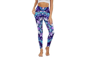 Hign Waist Yoga Pants for Women Tummy Control Elastic Pattern Leggings Plus with Pockets for Workout and Casual Wear: Print Design and Production Notes