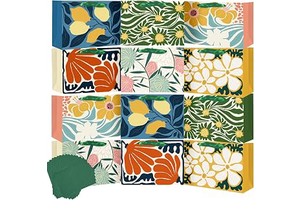 qiqee 12PCS Clash Flowers Paper Gift Wide Bags with Tissue Paper Handles Small Size 6.3"x4.7"x2.4" （12pcs Bags +Tissue Paper ）: Print Design and Production Notes