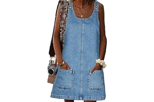Women's Sleeveless Casual Denim Dress Western Jean Overall Dress: OEM Production and Sizing Notes