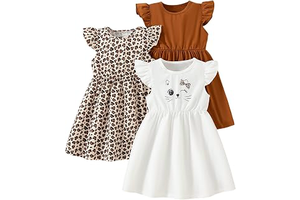 Girls Dresses Toddler Girls Dress 3-Pack Casual Party Print Skater A-line Dress Sundress: OEM Production and Sizing Notes