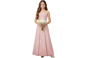 Jacquard Junior Bridesmaid Dress Cowl Neck Corset Long Formal: Jacquard Weave and Production Notes
