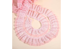 Pink Lace Trim 5 Yard Double-Layer Ruffle Lace Trim for Sewing 5cm Wide Pleated Edge Ribbon Tulle Fabric for DIY Sewing Crafts Pillowcase: Fabric Sourcing and Quality Notes