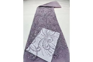 French Tulle Net Lace Fabric Sequins African Clothing Laces Fabrics for Wedding Dress Ladies Gown 5 Yards Per Lot (Lilac,5 Yards): Fabric Sourcing and Quality Notes