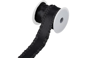 10 Yards Double Ruffle Ribbon Trim Black Lace Ribbons Fabric Ruffle Pleated Trim 1-5/8 inch(40mm) Wide Polyester Ribbons for DIY Dress Headwear: Jacquard Weave and Production Notes