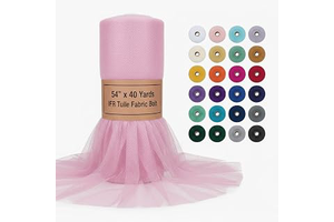 AK TRADING CO. 54" x 40 Yards IFR Tulle Fabric Bolt for Weddings, Decorations, Arts & Crafts, DIY Tutu Skirts & Costumes - Rose Mauve: Ombre Dyeing and Production Notes