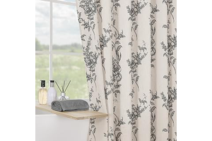 Black Linen Farmhouse Shower Curtain, Boho Floral Bathroom 72x72: Print Design and Production Notes
