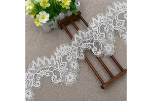 Premium Eyelash Lace Trim by The Yard, Soft Floral Embroidered Lace Ribbon for DIY Sewing Crafts, Wedding Dress, Bridal Veil, Lingerie, Doll: Fabric Sourcing and Quality Notes