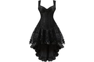 Corset Skirt for Women Gothic Jacquard Overbust Corsets Vest With Steampunk Skirt: Jacquard Weave and Production Notes