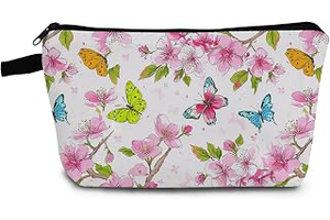 Pink Floral Butterfly Print Small Cosmetic Bag: Print Design and Production Notes