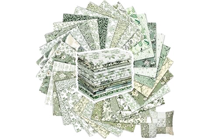 Tatuo 30 Pieces 10 x 10 Inches Sage Green Floral Quilting Fabric Bundle Cotton Squares Patchwork Vintage Greenery Floral Fabric Sewing Bundles: Print Design and Production Notes