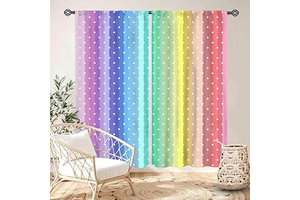 Colorful Rainbow Girls Ombre Bedroom Window Curtains 2 Panels,52X63 Inch: Ombre Dyeing and Production Notes