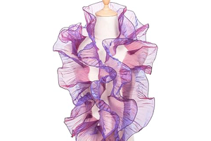 5 Yards Double Layer Iridescent Organza Ruffle Trim - Peacock Gradient Deep Purple Pleated Lace Fabric for Jellyfish Costume, Dress, Hat: Fabric Sourcing and Quality Notes