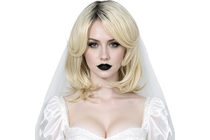 Linfairy Short Halloween Costume Cosplay Wig for Women (Blonde Ombre): Ombre Dyeing and Production Notes