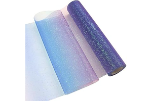Rainbow Glitter Tulle Rolls 11.8 inch x 10 Yards (30 feet) for Bow Skirt Sewing Crafting Fabric Wedding Halloween Party Gift Ribbon, Background: Ombre Dyeing and Production Notes