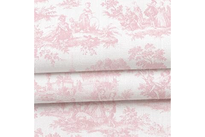 Linen Fabric by The Yard Toile De Jouy Pink Fabric French Country Floral Print 59 Inch x 1 Yard Soft Rustic Pattern for Sewing Quilting DIY: Print Design and Production Notes