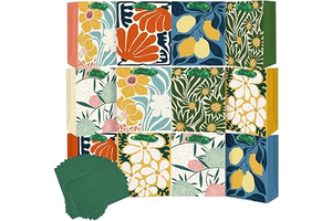 qiqee Floral Print Paper Gift Bags with Tissue Paper Handles 12PCS 2.4"x4.7"x6.3" Small Size（12pcs Bags + Tissue Paper ）: Print Design and Production Notes