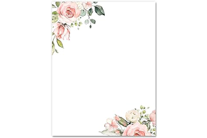 60 Sheets Floral Stationery Letterhead Paper Double-Sided Print Pink Flower Letter Writing Paper Spring Greeting Note Papers for Wedding Bridal: Print Design and Production Notes