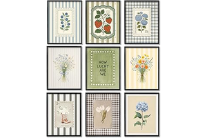 Vintage Floral Art Set of 9, Cottagecore Botanical Prints 8x10 Unframed: Print Design and Production Notes