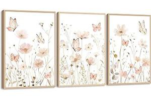 ACWOWO Pink Floral Butterfly Prints, Nursery Wall Art Poster: Print Design and Production Notes