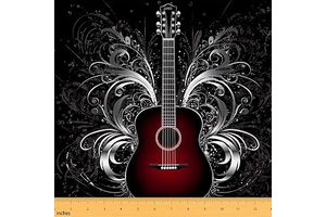 Erosebridal Guitar Fabric By The Yard, Rock Music Decorative Fabric: Fabric Sourcing and Quality Notes