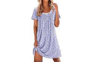 Nightgowns for Women Pleated Sleep Shirts Short Sleeve Night Shirts: Print Design and Production Notes