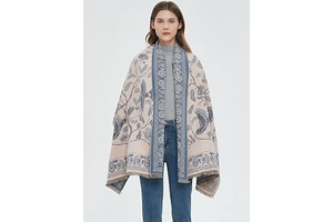 Women Vintage Paisley Bird Print Jacquard Pashmina Shawl Wrap Fringe Edge Reversible Warm Poncho Scarf: Jacquard Weave and Production Notes