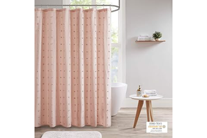 Intelligent Design Cotton Jacquard Pompom Pink 70x72 Shower Curtain, 1pc: Jacquard Weave and Production Notes