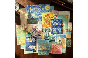 100Pcs Vintage Blue Floral Art Print Decorative Paper Sheets, Retro Craft Paper for Journal Scrapbooking DIY Background Decoration: Print Design and Production Notes