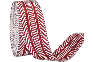Red White Jacquard Cotton Webbing 1.5" x 5yd for Bag Straps: Jacquard Weave and Production Notes