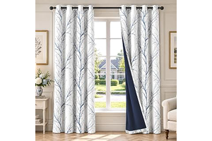 FMFUNCTEX 100% Blackout Blue Grey Tree Branch Curtains 84 Inch 2 Panels: Print Design and Production Notes