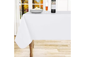 homing Rectangle White Vinyl Waterproof Tablecloth with Flannel Backed: Fabric Sourcing and Quality Notes
