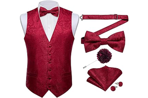 Men's Vest and Bow Tie Set Paisley Waistcoat: Jacquard Weave and Production Notes