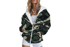 Women's Western Camo Hoodies Fall Casual Maple Leaf Graphic Hooded Sweatshirts Full Zipper Long Sleeve Jackets Coats: Jacquard Weave and Production Notes