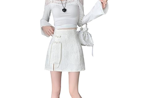 Chinese Women's Half Skirt Women's Chinese High Waist Jacquard Printed Split Short Skirt: Jacquard Weave and Production Notes