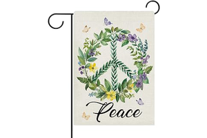Dyrenson World Peace Wreath Decorative Garden Flag, Floral Butterfly Leaves: Fabric Sourcing and Quality Notes
