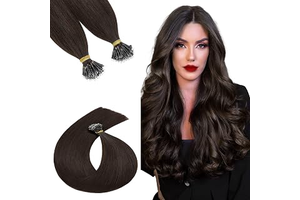 Nano Bead Hair Extensions Human Hair 20 Inch Nano Ring Hair Extension 100% Real Human Hair, Natural Can be Washed Curled Dyed Permed, 50 Strands: Ombre Dyeing and Production Notes