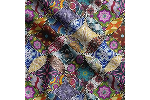 Soimoi Silky Satin Fabric Material, 1 Yard - 42" Inch Width, Multicolor - Kaleidoscope Print - Soft Shiny Fabric for Dress, Pillowcases: Fabric Sourcing and Quality Notes