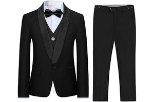 Boys 3 Pieces Tuxedo Suits Jacquard Shawl Lapel Slim Fit Tux Jacket Vest Pants 4 Colors Prom Party Wedding: Jacquard Weave and Production Notes