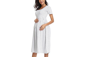 BBHoping Women's Summer Short Sleeve Maternity Dress for Baby Shower: OEM Production and Sizing Notes