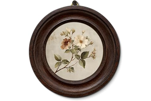 Framed Vintage Floral Round Wall Art, Botanical Prints Cottagecore Decoration: Print Design and Production Notes