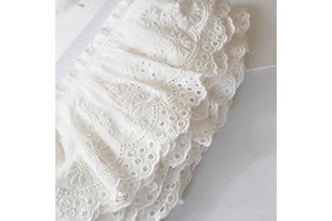 Yalulu 2 Yards Cotton Ruffle Lace Trim Eyelet Lace Fabric for Sewing Embroidery Trim for Dresses, Baby Clothes, DIY Craft Ribbon: Fabric Sourcing and Quality Notes