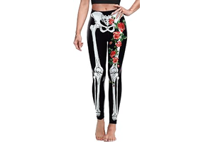 Women's Halloween Pumpkin Skulls Printed Ankle Elastic Tights Legging Halloween: Print Design and Production Notes